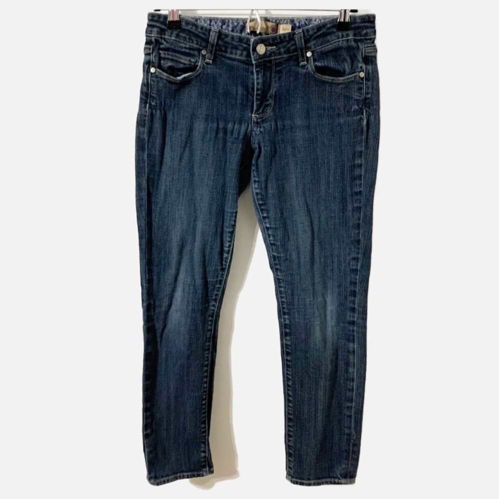 Paige Skyline Premium Denim Skinny Jeans Indigo Blue Darker Wash Size 28